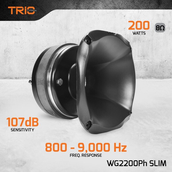 Main product image for PRV Audio WG2200Ph SLIM 2" Midrange Compression Horn Driver with SLIM Horn294-3512
